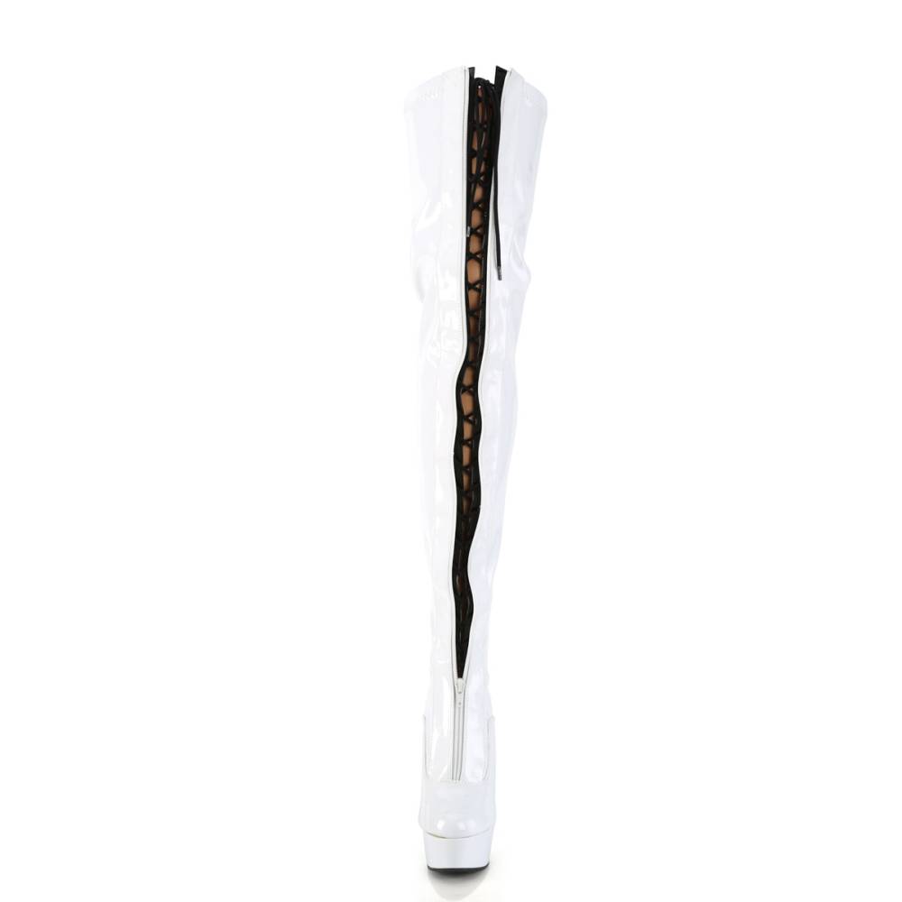 Pleaser - DELIGHT3027 Plateau overknee Laarzen - Wit Product image